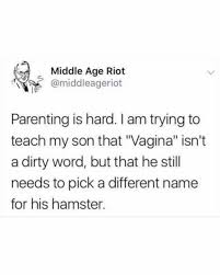 Having a bad day or just stressed out? Dopl3r Com Memes Middle Age Riot Middleageriot Parenting Is Hard I Am Trying To Teach My Son That Vagina Isnt A Dirty Word But That He Still Needs To Pick A