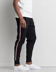 Black And Red Joggers Mens Pin By 2miracles On American Eagle Men S Style Black Pants Men American Eagle Men Mens Outfitters