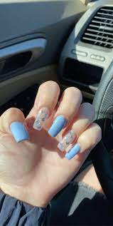 The colors are gorgeous and the butterflies are delicate and beautiful. Pretty In Butterflies Pink Acrylic Nails Blue Glitter Nails Short Acrylic Nails Designs