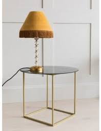Sofia Brass Smoked Glass Side Table Glass Side Tables Vintage Home Accessories Stylish Side Table