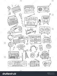 Vintage Radio Set Sketch For Your Design Vector Illustration Radio Drawing Vintage Radio Illustration Electronic Tattoo