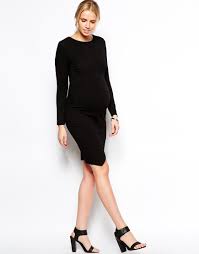 Maternity Black Bodycon Dress With Wrap Skirt Long Sleeve Maternity Bodycon Dresses Clothes Maternity Clothes