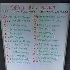 Performing the exercise for each letter as they spell the word out. Grenade On Twitter Grenadejay Challenges You To Take On His Death By Alphabet Workout Challenge