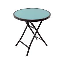 Amp Bull Made Of Powder Coated Steel And Glass Lt Br Gt Amp Bull Foldable Lt Br Gt Amp Bull Weather Resista Patio Accent Table Patio Table Turquoise Room