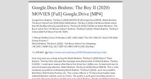 My hero academia heroes rising free google docs. Google Docs Brahms The Boy Ii 2020 Movies Full Google Drive Mp4