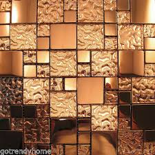 Mainly used as wall tile in private project and commercial projects, such as bathroom wall tile, kitchen backsplash tile, living room, dining room. Copper Metal Pattern Textured Glass Mosaic Tile Kitchen Backsplash Wall Ebay