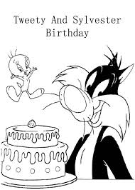 Tweety And Sylvester Birthday Coloring Page Birthday Coloring Pages Coloring Pages Vintage Coloring Books