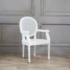 Host arm chairs dining armchairs ethan allen. French Chateau White Rattan Dining Bedroom Arm Chair Furniture La Maison Chic Luxury Interiors