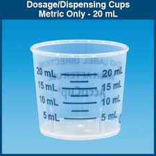 To determine the number of milliliters in a cup, simply multiply the value in cups by the conversion factor. 20 Ml 1 000 Metric Only Dosage Dispensing Cups