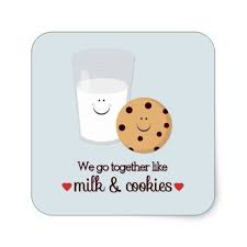We Go Together Like Milk And Cookies Square Sticker Zazzle Com We Go Together Calligraphy Birthday Card Milk N Cookies