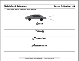 Science Worksheets Speed Velocity Acceleration Acceleration Speed Lesson Plans