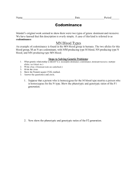 Learn about codominance genetics with free interactive flashcards. Ws Codominance Worksheet