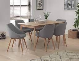 Argos Home Skandi Oak Veneer Dining Table Amp 6 Grey Chairs Dining Room Design Grey Scandinavian Dining Room Gray Dining Chairs