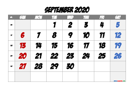 September 2020 Printable Calendar With Week Numbers Free Premium In 2020 Calendar Printables 2021 Calendar Calendar With Week Numbers
