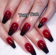 Pastel ombre with negative space art. Acrylic Nails Black To Red Ombre Nail And Manicure Trends