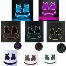 Wear a mask, wash your hands, stay safe. Led Marshmello Dj Maske Voller Kopf Helm Cosplay Marshmallow Party Musik Prop Ebay