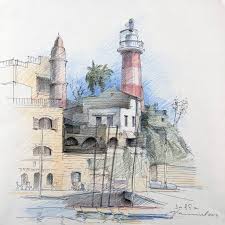 Jaffa Old Port Drawing Drawings Art Old Port