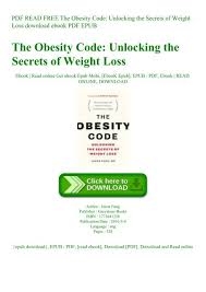 obesity code unlocking the secrets