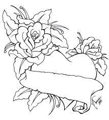 Cool Heart Drawings With Roses 3 Decoration Heart Drawing Flower Coloring Pages Cool Heart Drawings