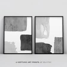 Black And White Framed Art Set Of 2 Mid Century Black And White Modern Wall Art Set Of 2 Printable Wall Art Minimalistic Wall Art Minimal Art Abstract Wall Art Brush Stroke In 2020 Black Wall Art Modern Wall