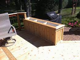 Outdoor Living A Couple Of Cedar Decks Diy Wood Planters Cedar Deck Deck Planters