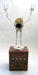 Gilli Found Object Robot By Adoptabot Robot Sculpture Junk Art Cutlery Art