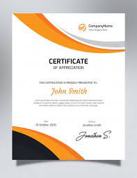 Vertical Orange Black Certificate Template Certificate Design Inspiration Certificate Design Certificate Design Template