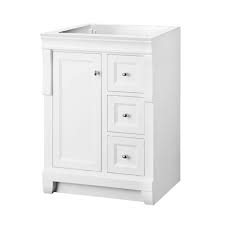 Home Decorators Collection Naples 24 In W Bath Vanity Cabinet Only In White With Right Hand Drawers Nawa2418d The Home Depot In 2020 White Vanity Bathroom Vanity Cabinet 24 Inch Vanity