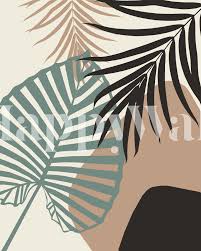 Minimal Jungle Leaves 1 Wallpaper From Happywall Com Pinturas Murais Decorativas Posteres Art Deco Pintura Parede