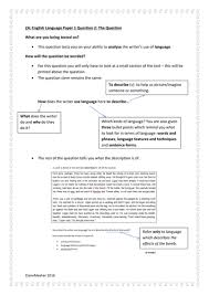So does the small, mousey boy who has been sitting between them. New Aqa English Language Paper 1 Question 2 Revision Teaching Resources