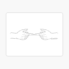 The skeleton hand drawing trend was popularised around halloween, and it certainly. Shy Hands Tiktok Stickers Redbubble