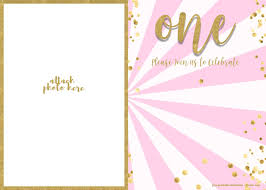 Blank Birthday Invitation Card Template Free Download Free 1st Birthday Invitation Pink And Gold Glitter Template Drevio 1st Birthday Invitations 1st Birthday Invitation Template Printable Birthday Invitations