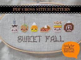Melty bead patterns pearler bead patterns food patterns perler patterns beading patterns bracelet patterns embroidery patterns knitting patterns kawaii cross stitch. Kawaii Fall Foods Cross Stitch Pattern Etsy In 2021 Cross Stitch Patterns Cross Stitch Fall Cross Stitch