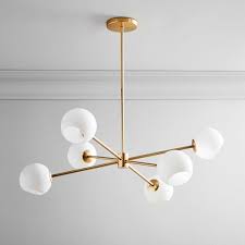 Staggered Glass 6 Light Chandelier Milk