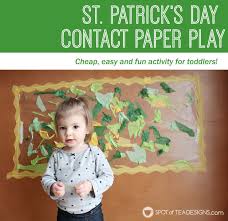 Patrick's day crafts for preschool is this rainbow hats which are overloaded with cuteness. St Patrick S Day Contact Paper Play Spot Of Tea Designs