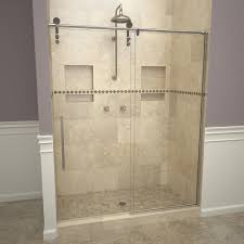 Redi Slide 2600v Series 59 In W X 76 In H Semi Frameless Sliding Shower Door In Polished Chrome With Pull Handles And Clear Glass 26vcphp05976 The Home Depo Shower Doors Chrome