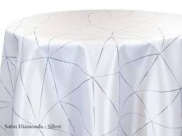 Colors will not fade, even after extensive laundering. Satin Diamonds Silver Tablecloth