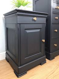 Bedside tables are furnishing elements for the night area and they are almost always placed next to the bed. M S Bedroom Furniture Set Chest Of Drawers Tallboy And Pair Of Bedside Tables Cabinets Painted In Dark Grey Charcoal Colour Vinterior
