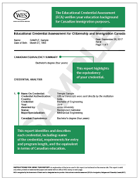 Wes Canada Eca Process Processing Time Validity Documents Canada