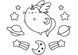 Space Cat High Quality Free Coloring From The Category Unicorn More Printable Pictures On Our Websi Cat Coloring Page Coloring Pages Unicorn Coloring Pages