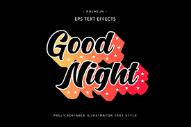Download Good Night 3d Text Effect Vector Graphic By Riduwan Molla Creative Fabrica SVG Cut Files