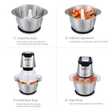 Black And Decker Mini Chopper Lid Mini Food Chopper Linkchef Food Processor Onion Vegetable Garlic Chopper Electric 4 Bilevel Blades 1 2l Rob Food Processor Recipes Food Chopper Onion Vegetable