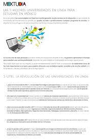 Esta página puede ser reproducida con fines no lucrativos, siempre y cuando no se mutile, se cite la fuente completa y su dirección electrónica. Mextudia Las 5 Mejores Universidades En Linea Para Estudiar En Mexico Utel Universidad En Linea