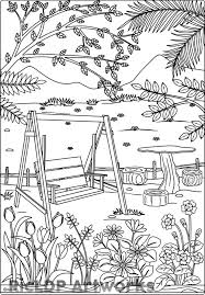 At The Park Coloring Page For Adults Dibujos Para Colorear Paisajes Dibujo Para Mama Imagenes Para Colorear Para Adultos