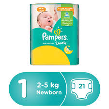 pampers new baby dry diapers size 1 newborn 2 5 kg carry pack 21 count