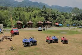 The swimming pool uses natural water from nearby streams. Rimba Valley Motor Campsite Janda Baik Rider Chris
