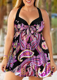 Plus Size Criss Cross Back Swimdress And Panty Modlily Com Usd 26 18