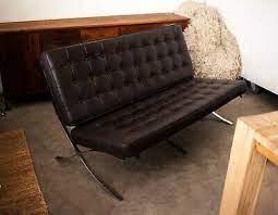 Barcelona Mies Van Style Loveseat Modern Sofa Replica Pu Modern Loveseat Modern Sofa Love Seat