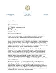 Letter To Hon Roberta Reardon Commissioner New York State Department Of Labor Press