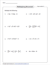Advanced topics in math polynomials review sheet 1. Multiplying Polynomials Worksheets